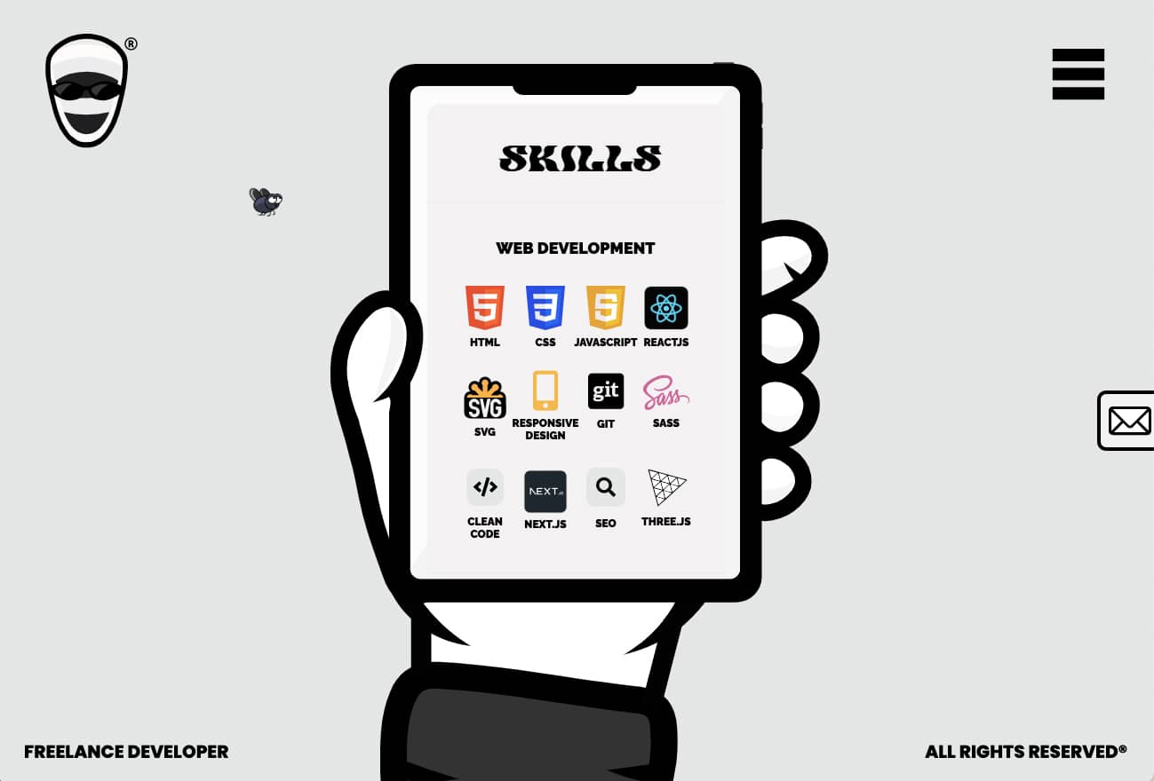 ReactJS svg interactive creative front-end developer portfolio